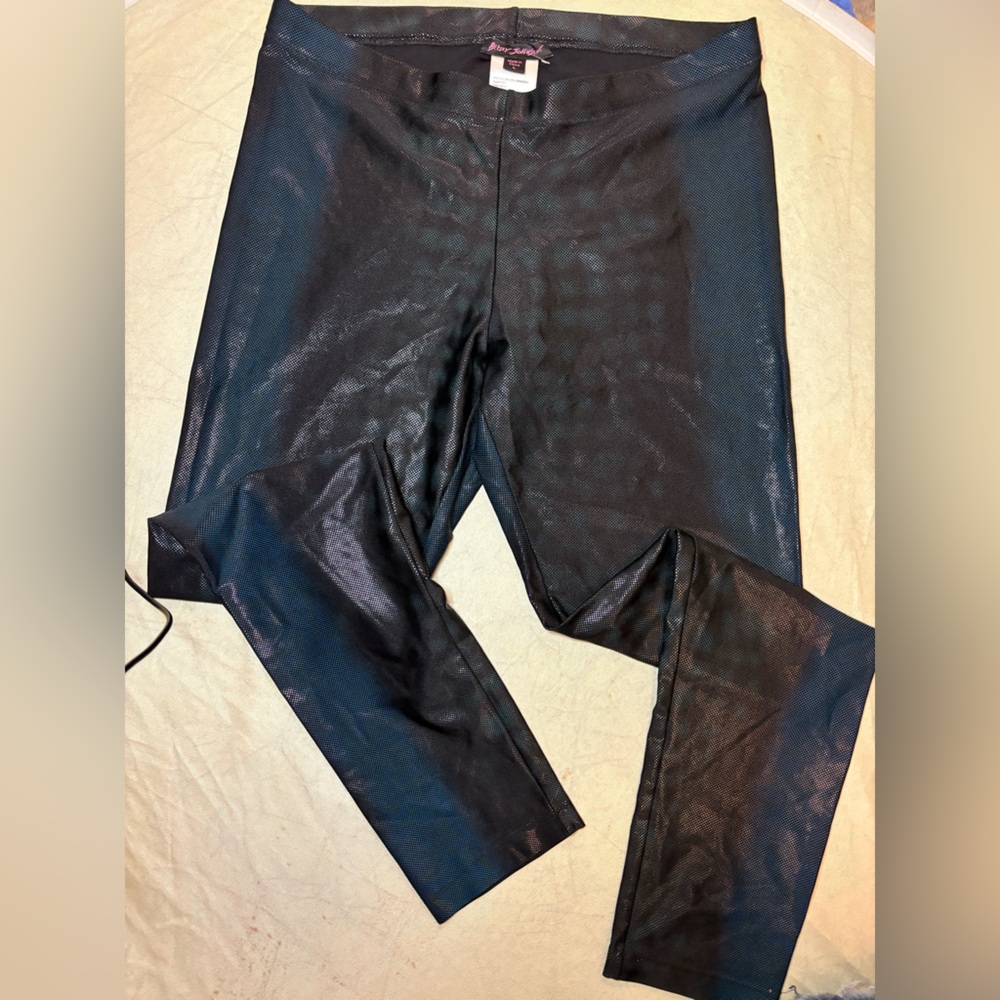 Betsey Johnson Lizard Black Shimmery Leggings